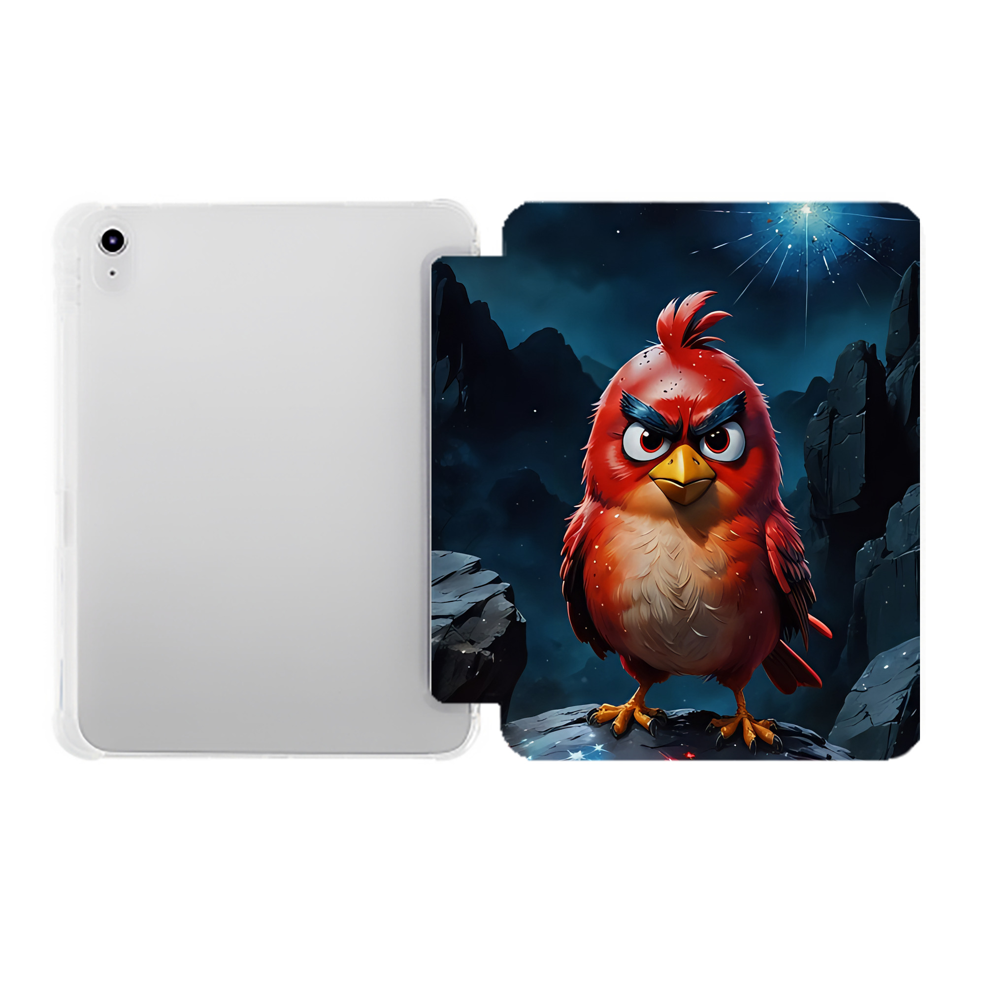 （画像用） Angry Birds アングリーバード IPad ケース ペン収納付き 三つ折りスタンド PUレザー×シリコン 対応機種9.5/10.5/10.9インチ